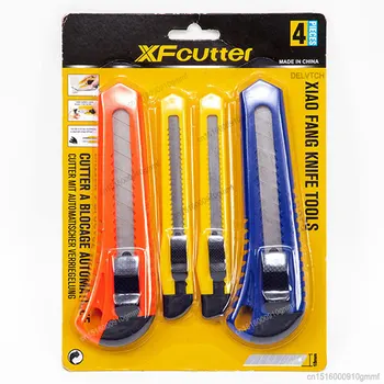4 pçs conjunto multifunction retrátil aço inoxidável arte utilitário faca caixa cortador de papel escritório escola artesanato papelaria ferramenta