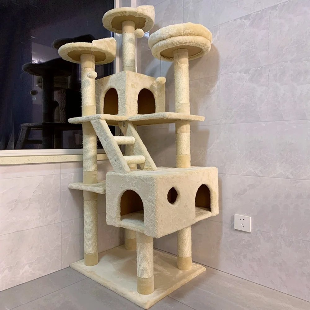 Cat Climbing Frame Nest Tree Integrated Scratching Frame  Sisal Cat Scratching Board  Large Scratching Column