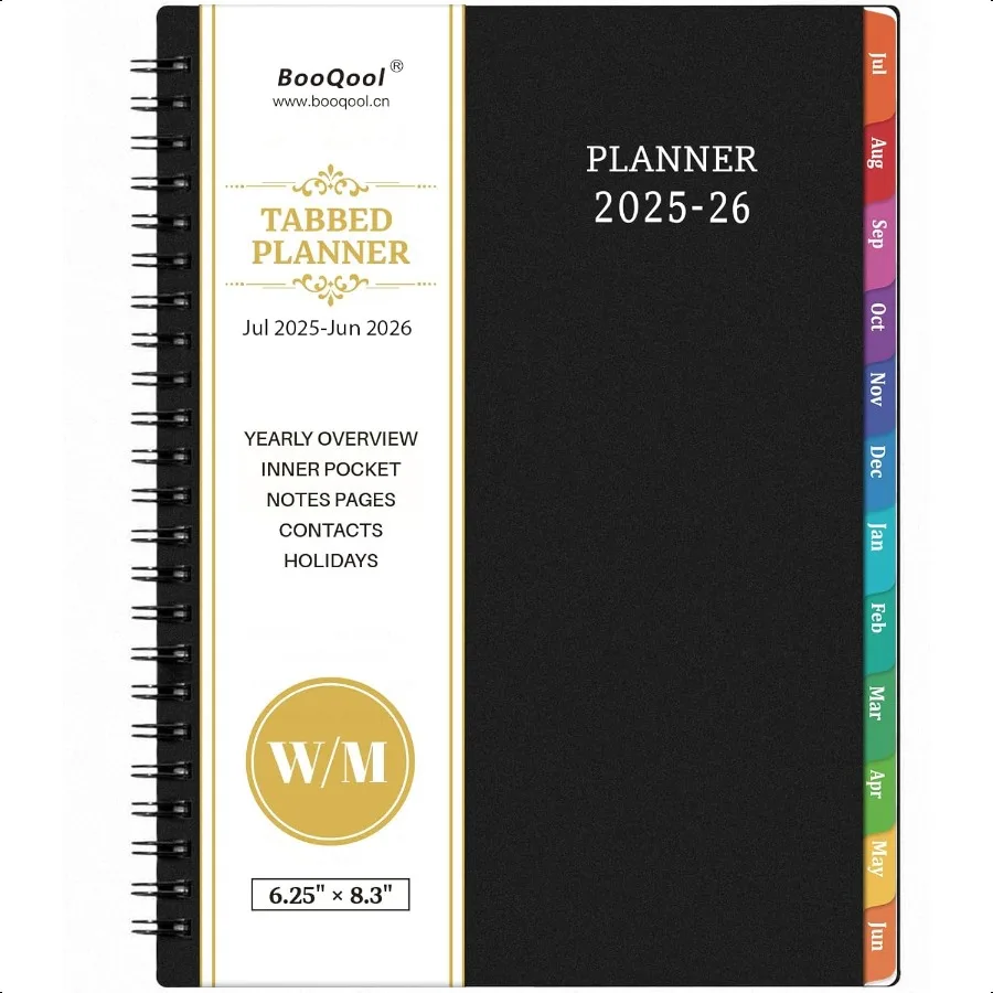 

20252026 20252026 20252026 Academic Weekly and Monthly with Tabs July 2025 June 2026 6.25" × 8.3" Strong TwinWire Binding