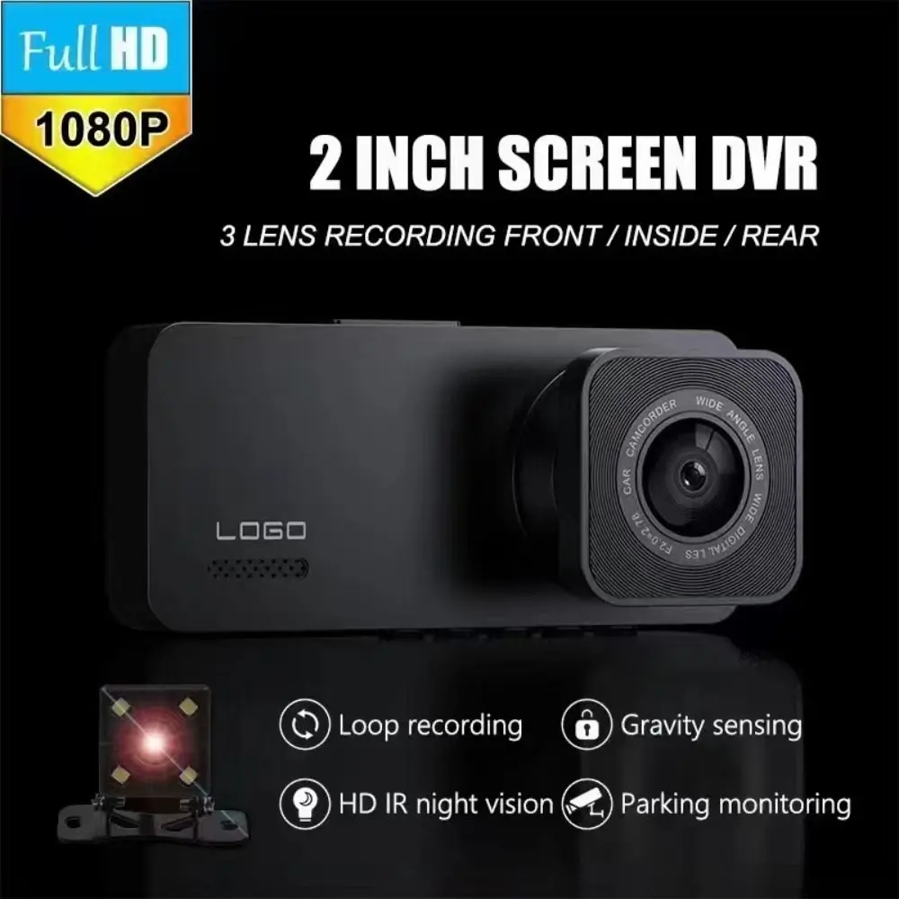 

НОВЫЙ ИК-видеорегистратор ночного видения HD с записью на 3 канала, автомобильная камера 360° ° Просмотр записи видео с видеорегистратора: запись вождения