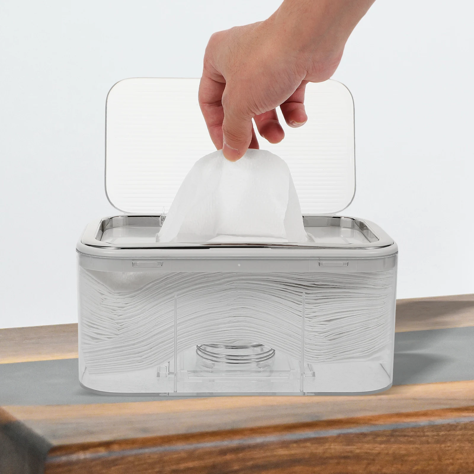 

Tissue Boxes Large Capacity Desktop Modern Holder Paper Towel Dispenser Rectangle Storage Case Home Office