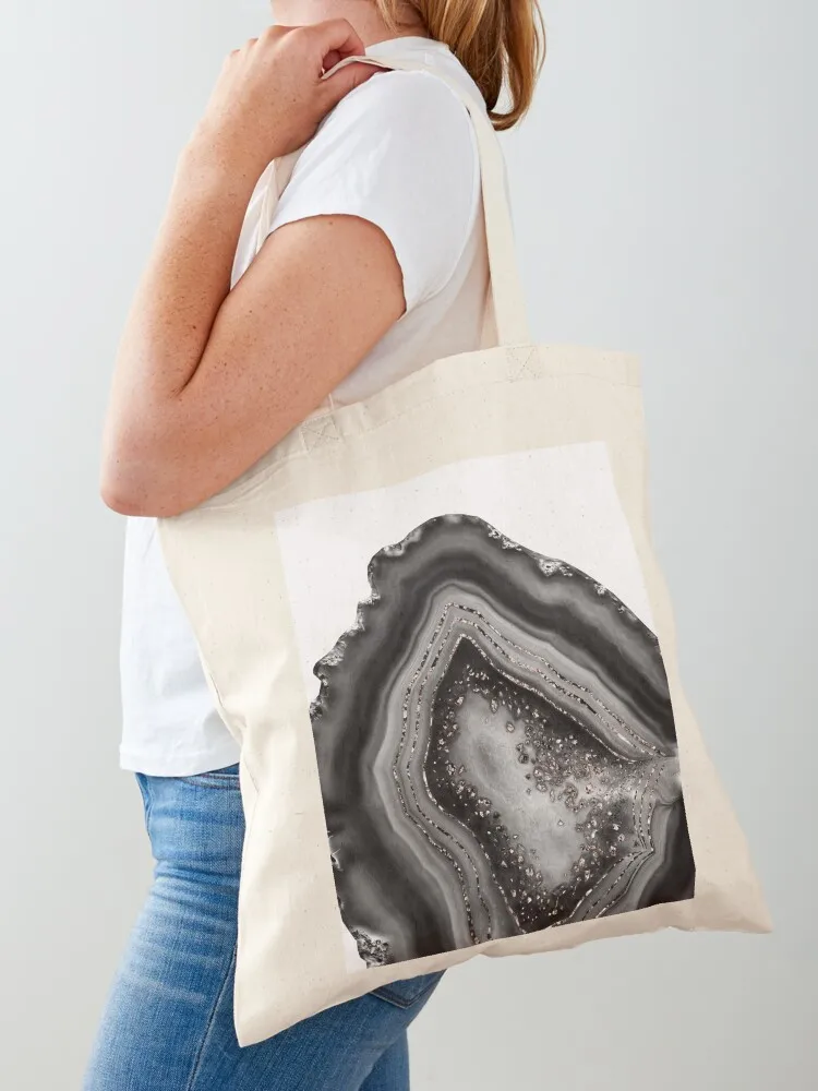 

Agate Rose Gold Glam #5 (Photo of Glitter Only - Not Reflective) Tote Bag Women bags Shopper Fabric bag