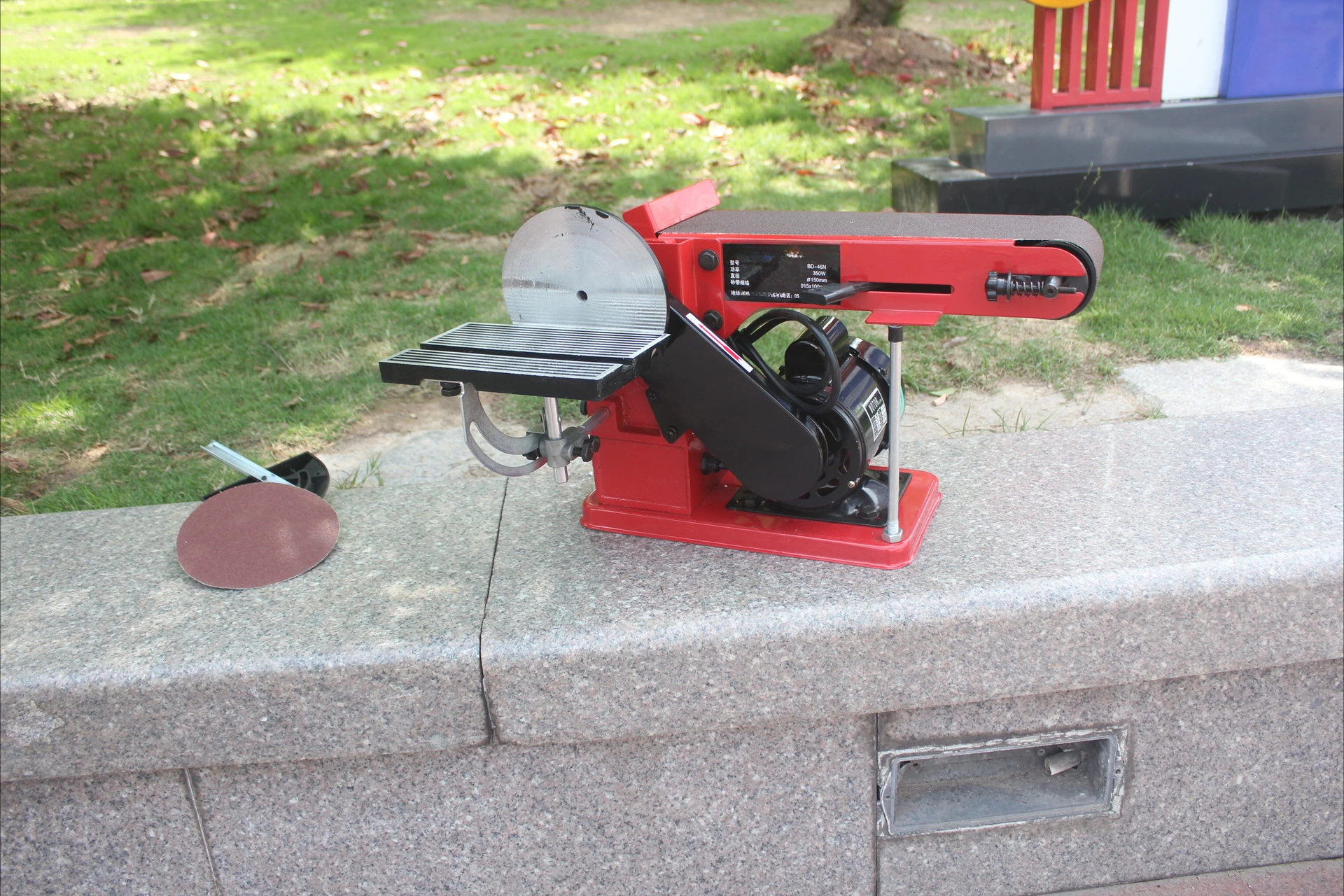 350W Belt Sander Electric Combination Factory Bench Grinder Belt Sander Bench Polishing Machine