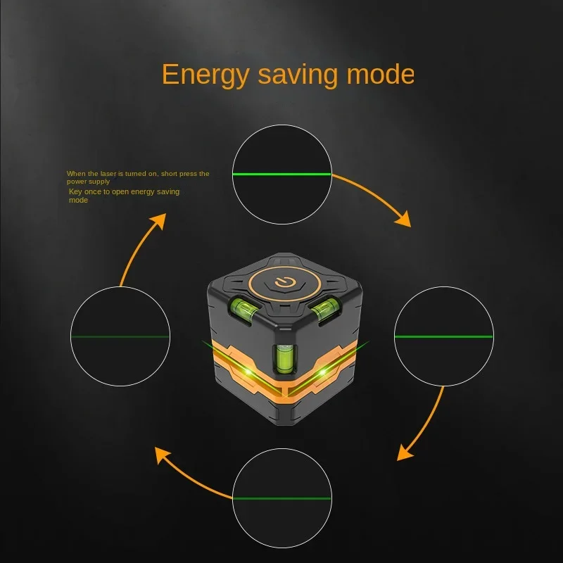 Portable mini laser level can hit 360 degree horizontal line outdoor strong light flash decoration measurement tool