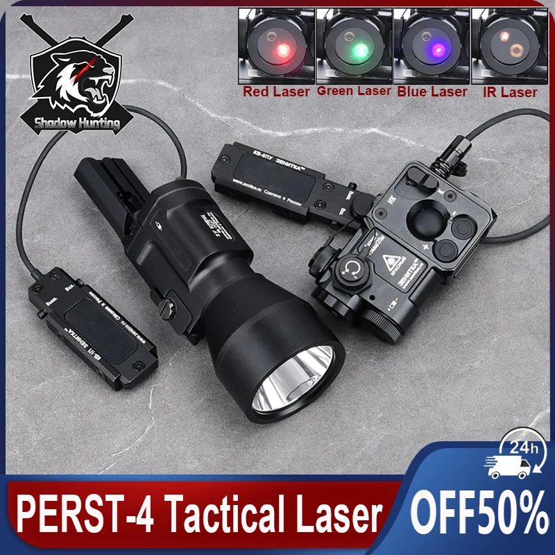 

WADSN Tactical Perst 4 Red Green Blue Laser Infrared Ray Aim Indicator Weapon Hunting Scout Strobe Sight AK47 ar15 Accessories