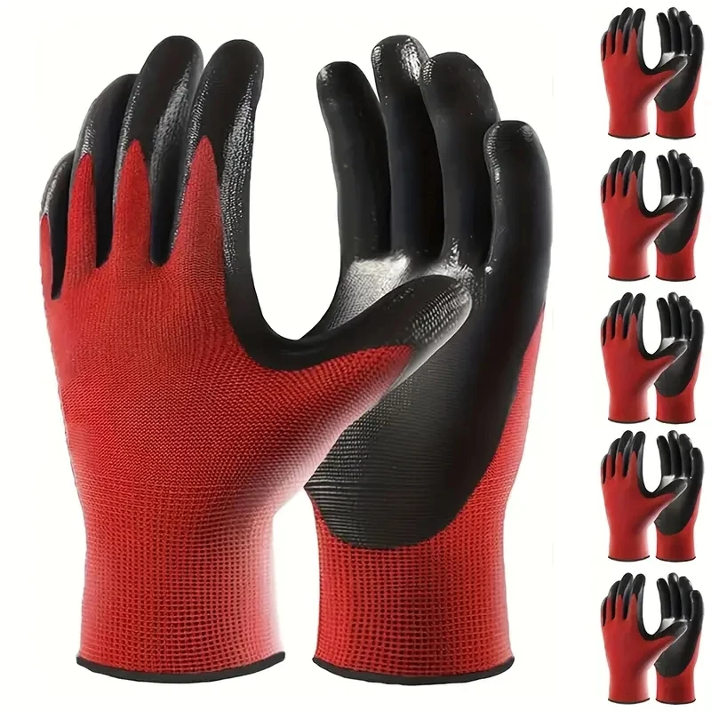 4–20 Stück Sicherheits-Arbeitshandschuhe, mit Nitril beschichtet, rutschfest, nahtlos gestrickt, Arbeitshandschuhe für Mechaniker, Auto, Elektro, Bauhandschuhe