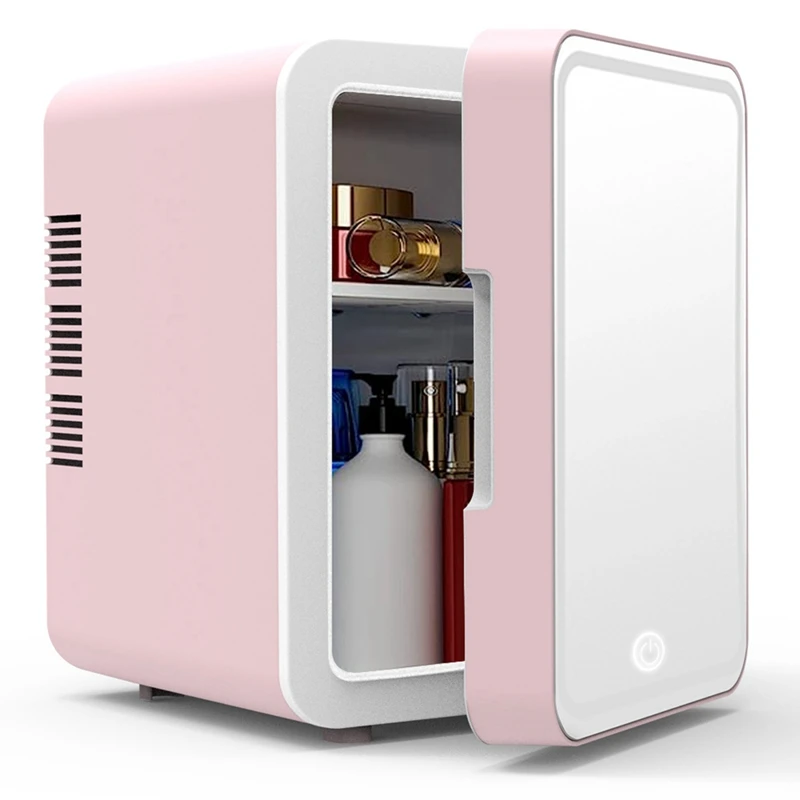 6L Makeup Fridge With LED Light Mirror Mini Fridge For Bedroom Car Small Refrigerator For Cosmetics, Skin Care