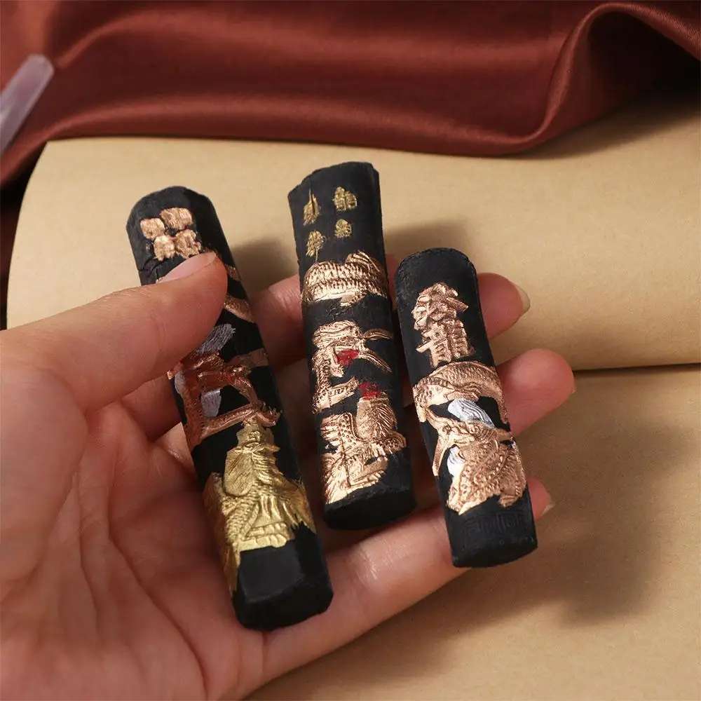 Chinese Painting Calligraphy Ink Stick Writing Black Grinding Ink Block Professional Traditional Calligraphy Solid Ink Class