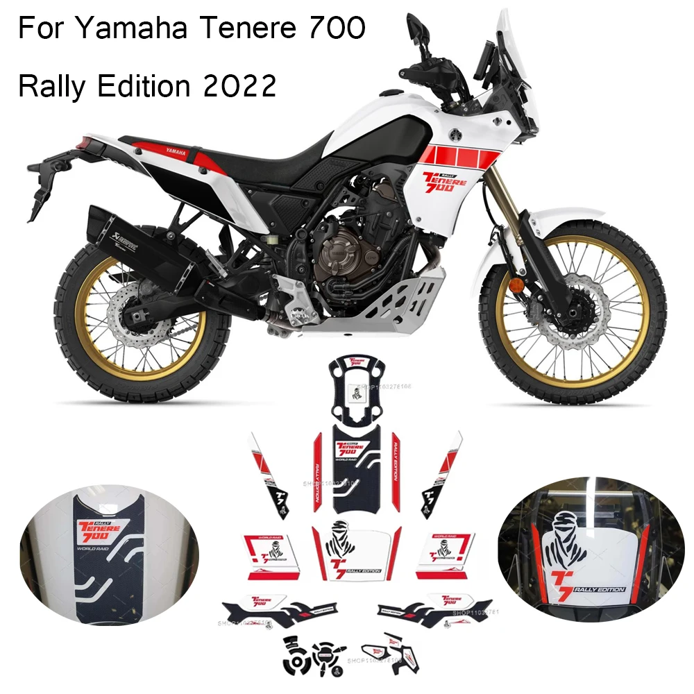 

For Yamaha Tenere 700 Rally Edition 2022 Limited Edition Motorcycle Tank pad Protection Sticker 3D Resin New Decorative Decal