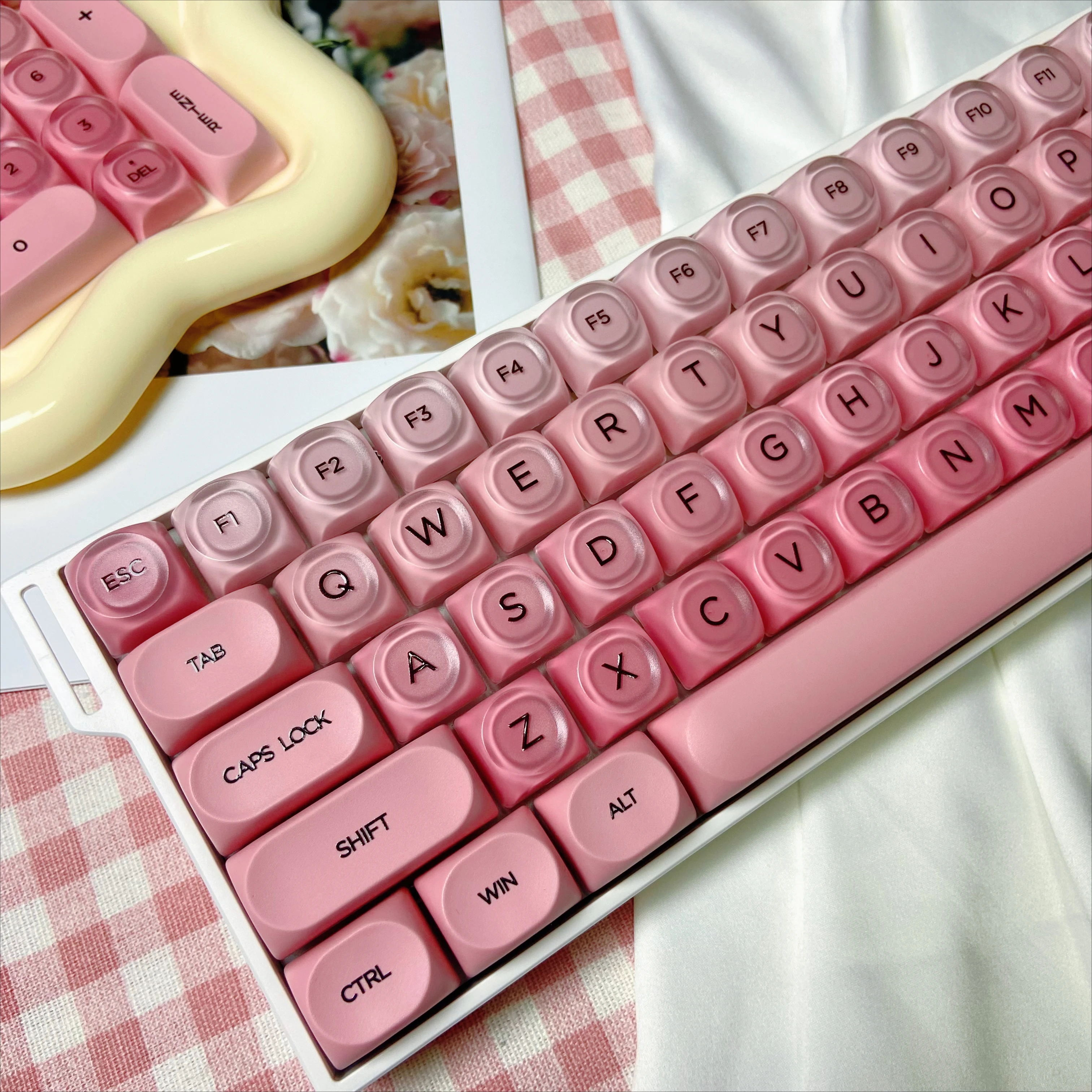 أغطية مفاتيح كريستالية وردية HOA أغطية مفاتيح مخصصة للألعاب لوحة مفاتيح ميكانيكية PBT مجموعة أغطية مفاتيح للوحة المفاتيح المكتبية #2