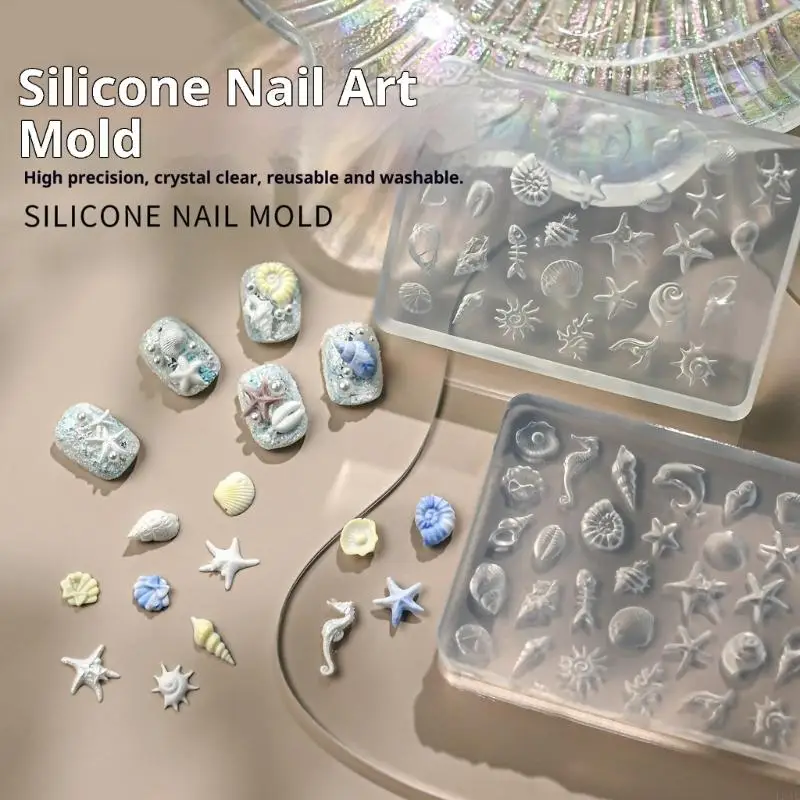 

Summer Beach Silicone Shell Mold High Mini Crafting Tool for DIY Jewelry Accessories and Art Creations