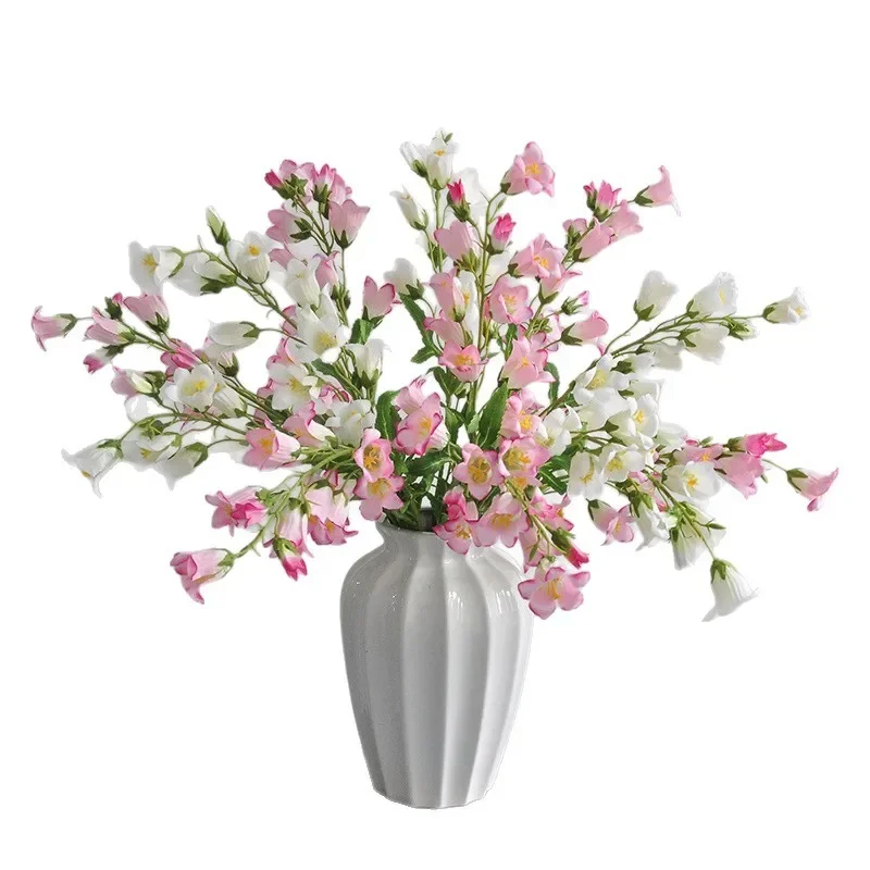 Multi‑Color Artificial Bellflower Branch Real Touch Fake Flower for Home Living Room Table Wedding Party DIY Bouquet Vase Decor