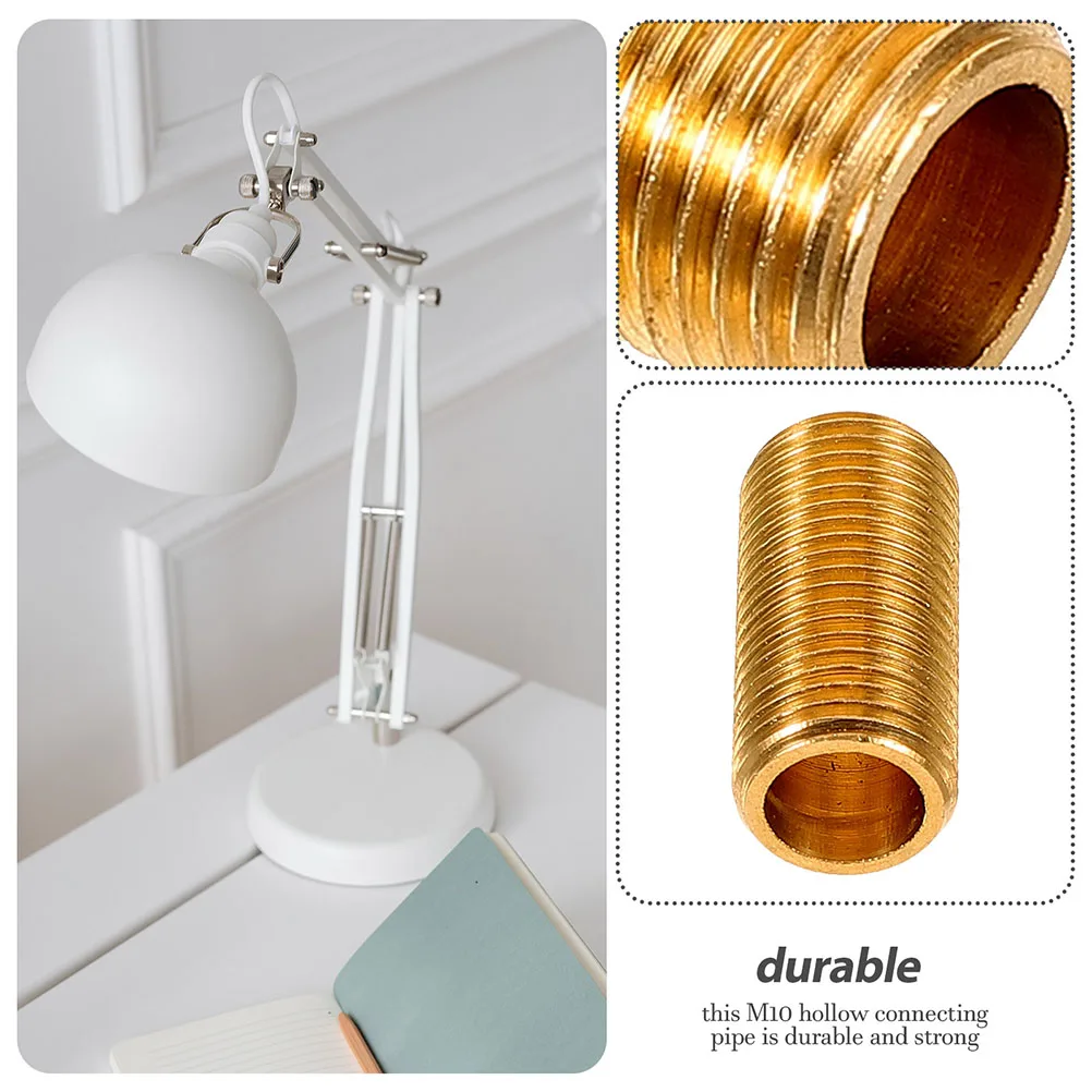 

8pcs M10 Brass Tubes Full Threads Hollow Pipes 15mm Copper Lamp Parts Nipples Lighting Fixtures Hardware Accessories