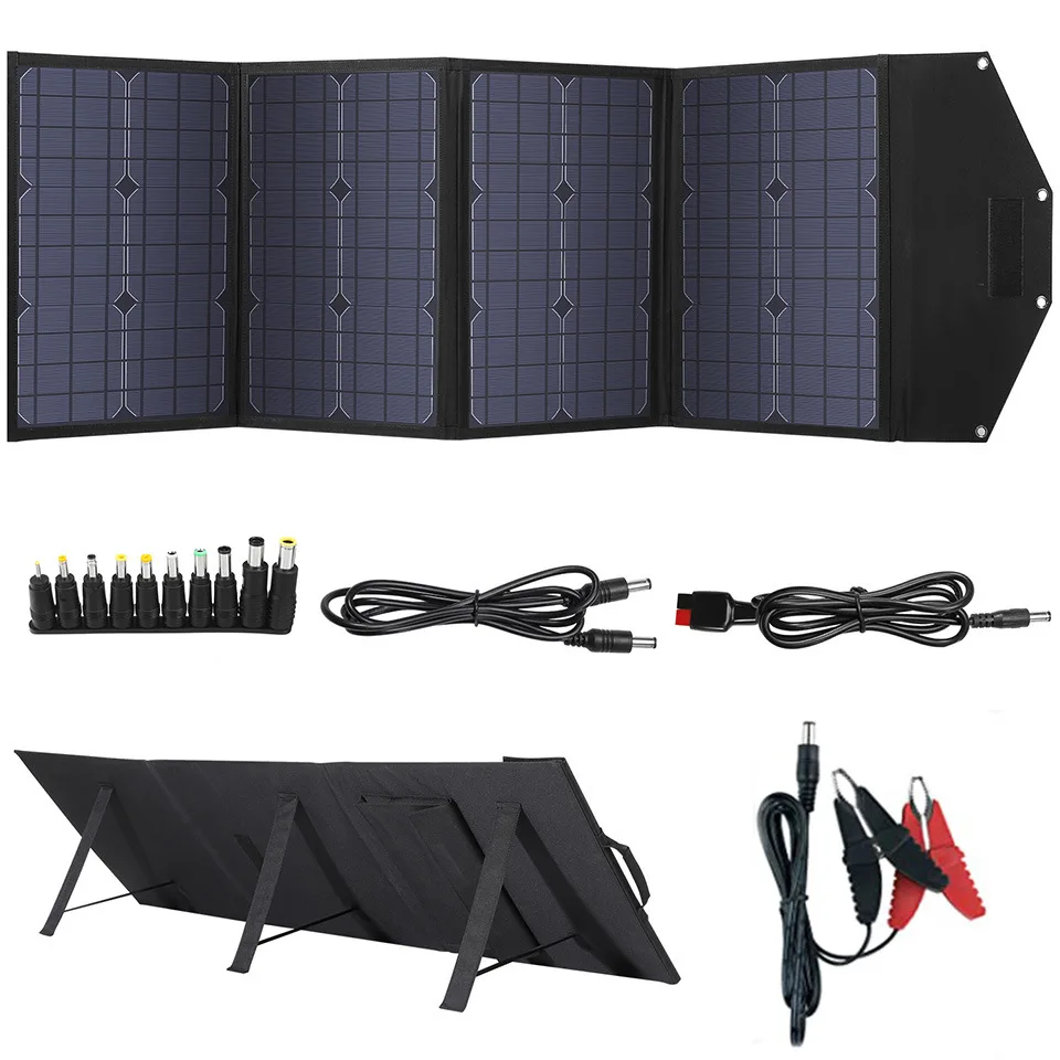 Solar Panel Monocrystalline 120W Solar Photovoltaic Panel Folding Mobile Energy Supply Charging Station Portable Emergency