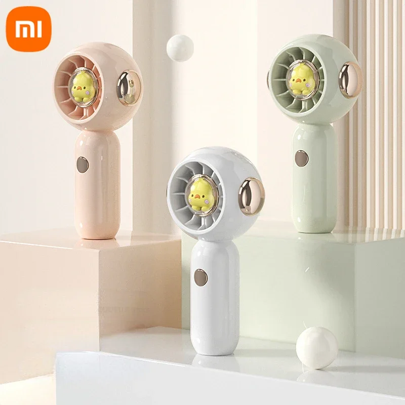 Xiaomi Portátil USB Desktop Fan Função Mini Pequeno Ventilador 3 velocidades Vento Tipo-C Carregamento Base Destacável Presentes para Viagem ao Ar Livre