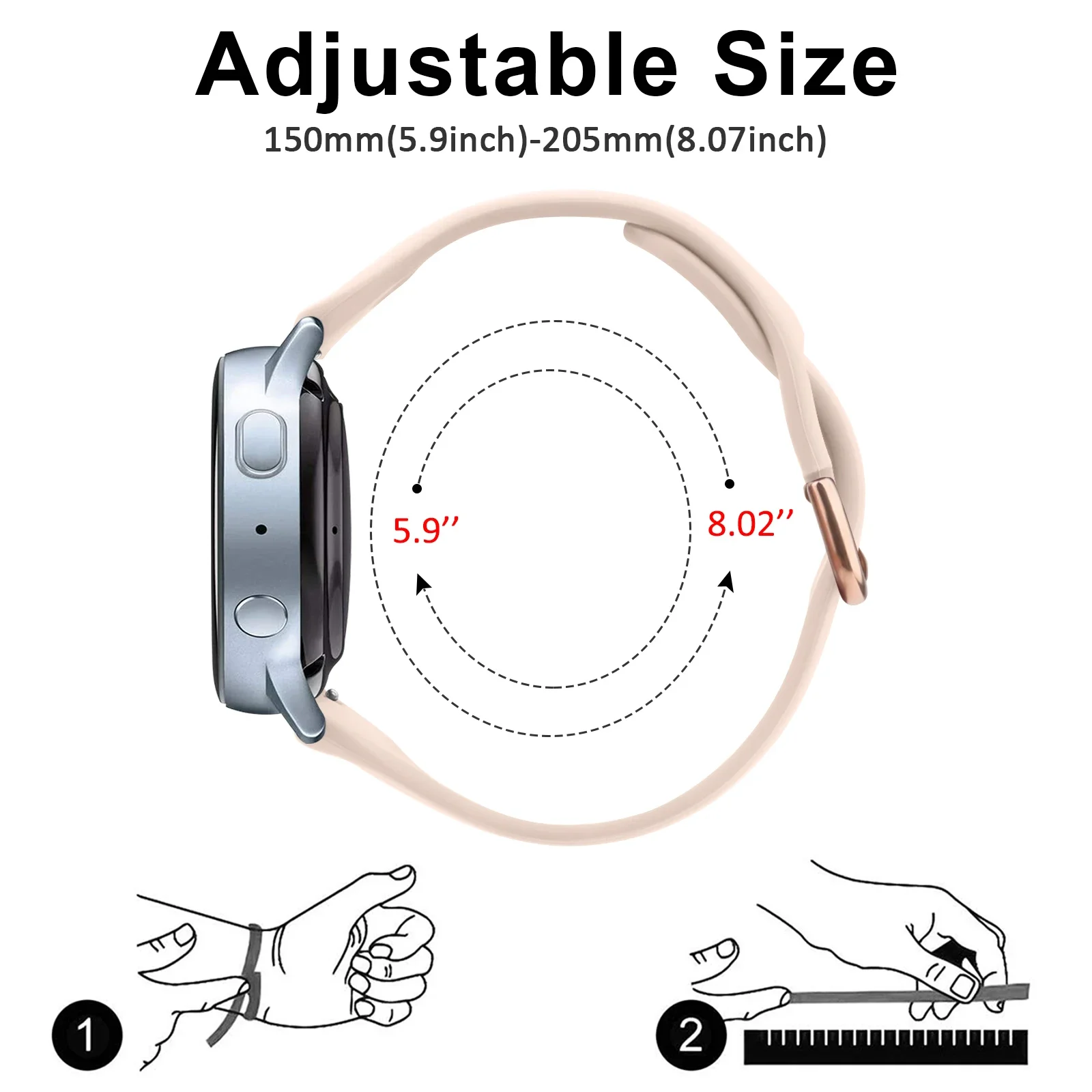 20mm Silm Band for Samsung Galaxy Watch Active 2 Watch 3 41mm 42mm Gear S3 Strap Bracelet for Amazfit Bip Samsung Gear Sport