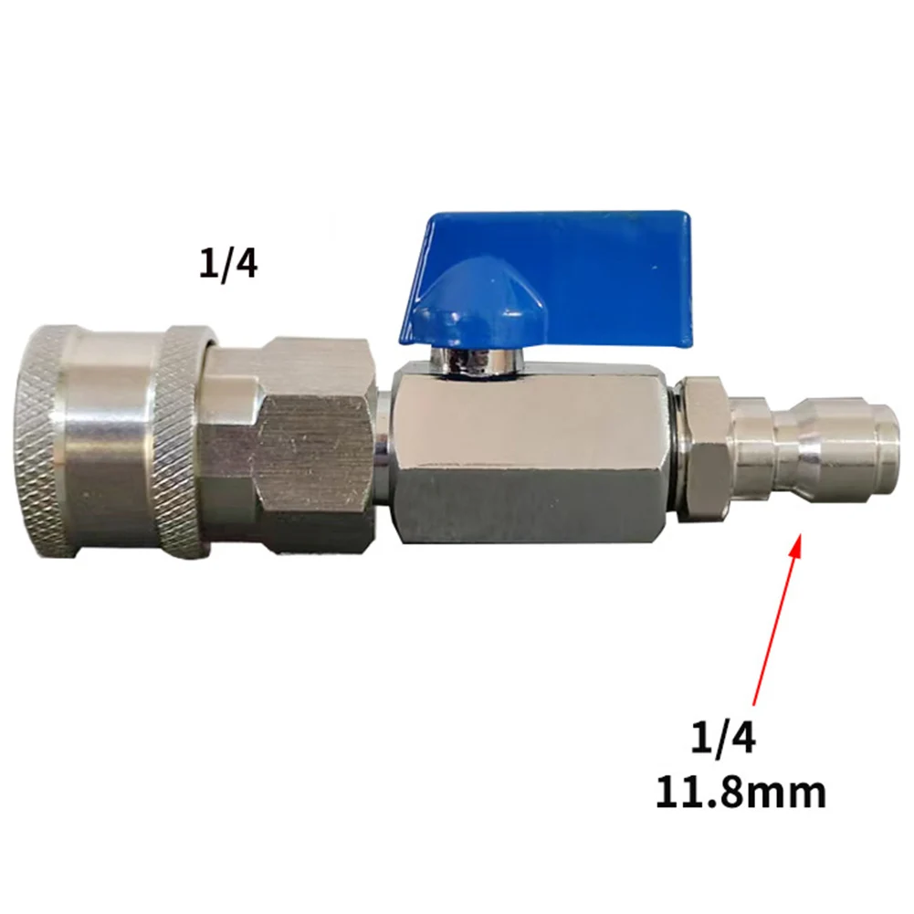 1pc 3/8 1/4inch High Pressure Washer Ball Valve Kit Leakproof Stainless Steel Ball Valve With Adapter For Pressure Washing