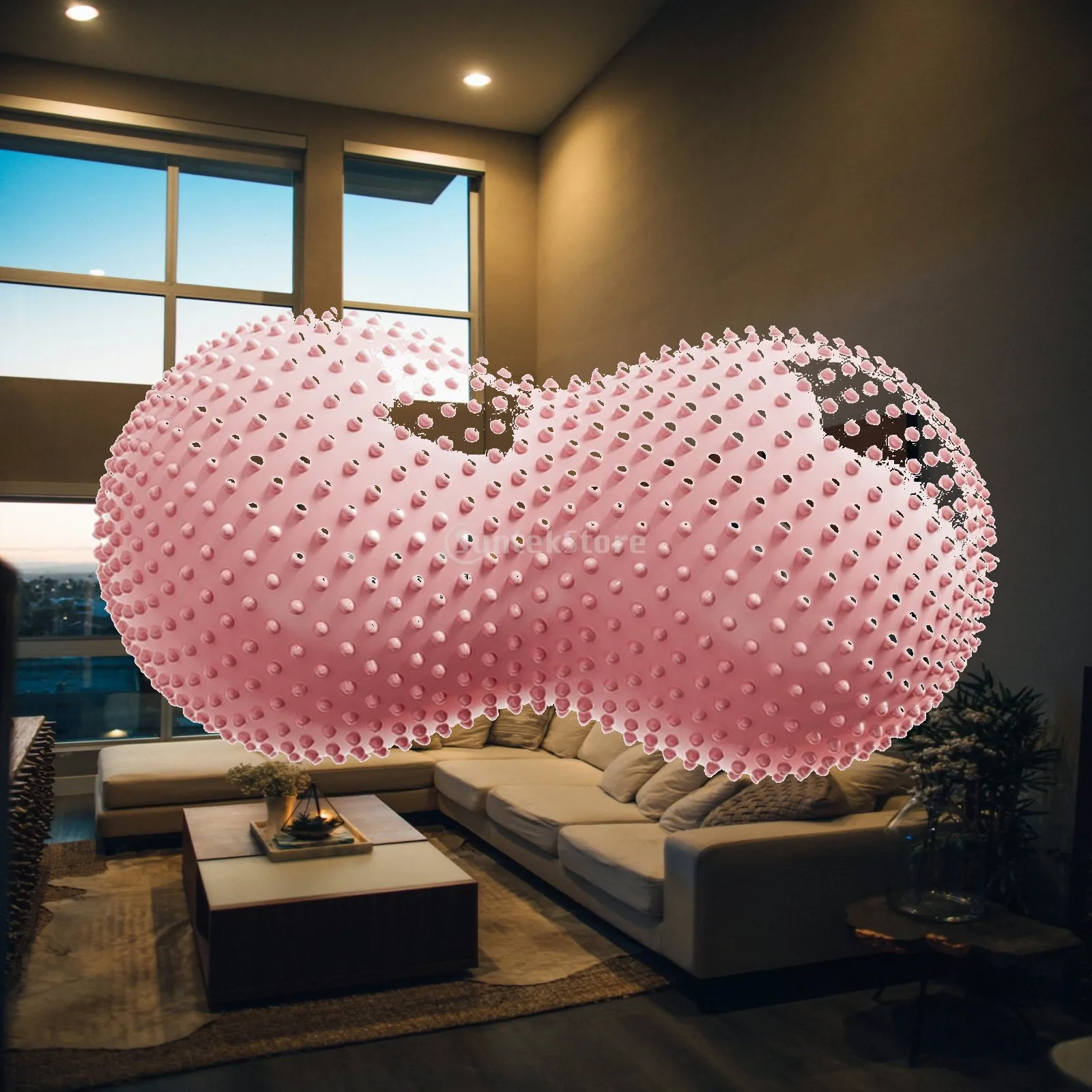 Peanut Yoga Ball with Pump PVC Exercise Ball Support Balance Training for Physical Therapy and Gym Use
