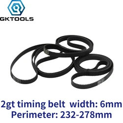 GKTOOLS C-12 3D Printer GT2 6mm Closed Loop Rubber 2GT Timing Belt Length 550 570 586 600 606 610 616 630 640 650mm