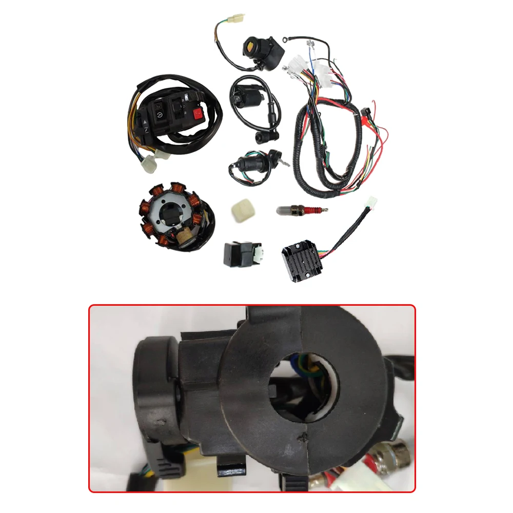 1Set Beach ATV Wiring Harness Truck Electric Wiring Harness Wire Loom Stator Full Kit For ATV QUAD 150/200/250CC Car Accessories