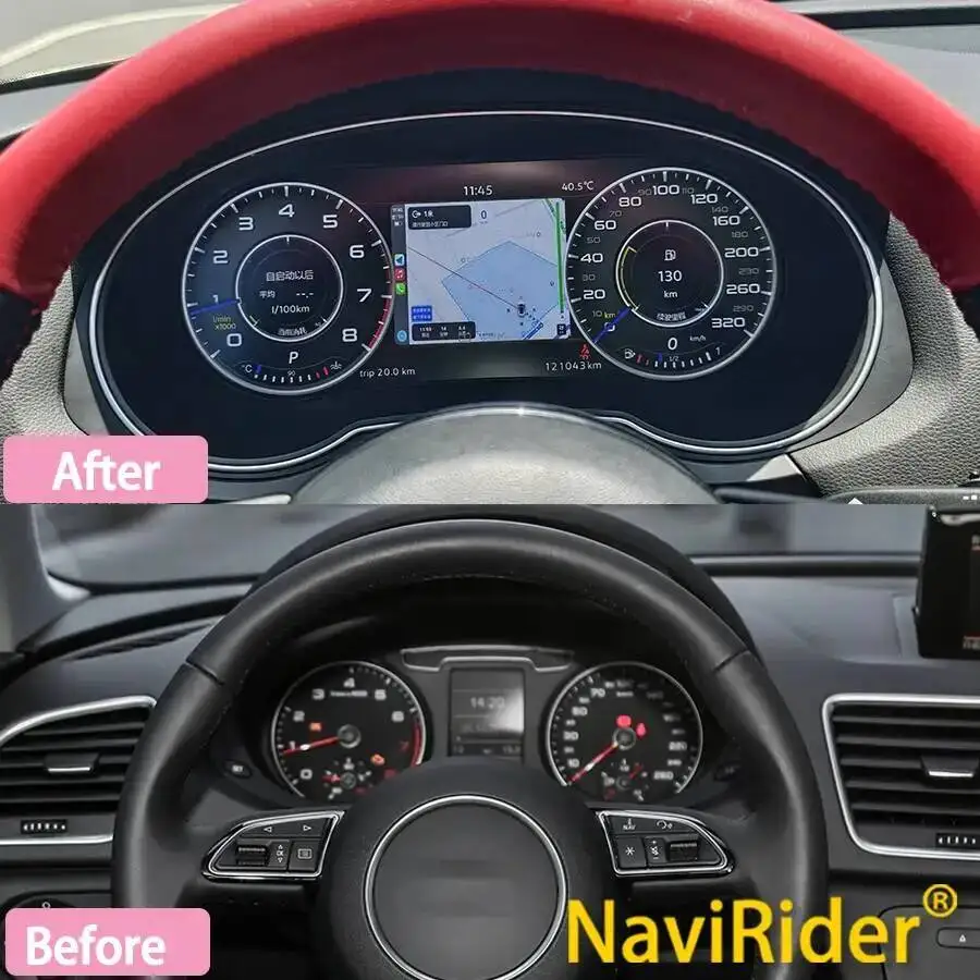 For Audi Q3 2012-2018 LCD Digital Dashboard Clock Instrument Cluster Panel Virtual Cockpit GPS Speedometer Carplay Tachometer