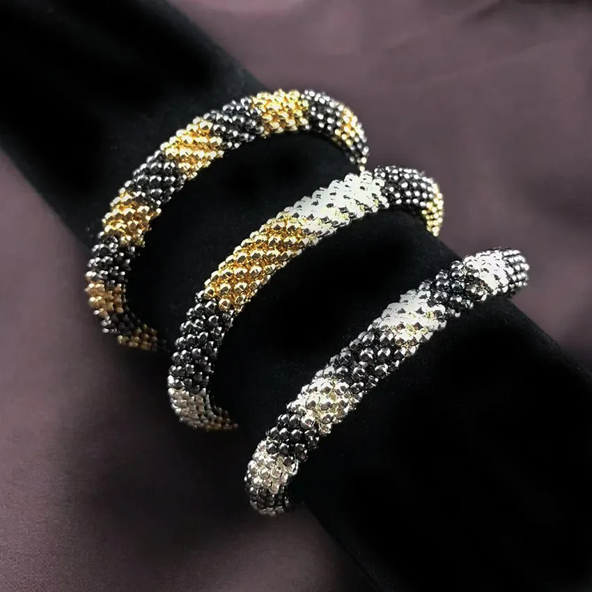 Creative Design Bracelet For Women Fashion Hip Hop Punk Elastic Bracelet Imitation Snakeskin Pattern Accessories Jewelry