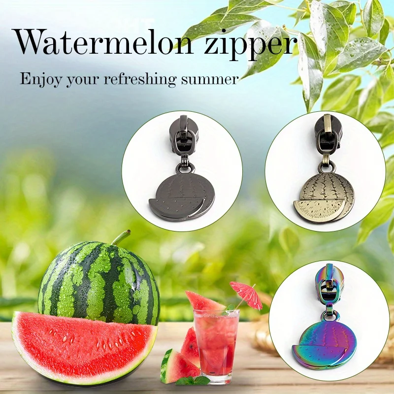 5PCS Fashionable and Cute Watermelon Cherry Crossbody Bag Zipper Puller Summer New Fruit Wallet Shoulder Bag Quilt Pull Tab