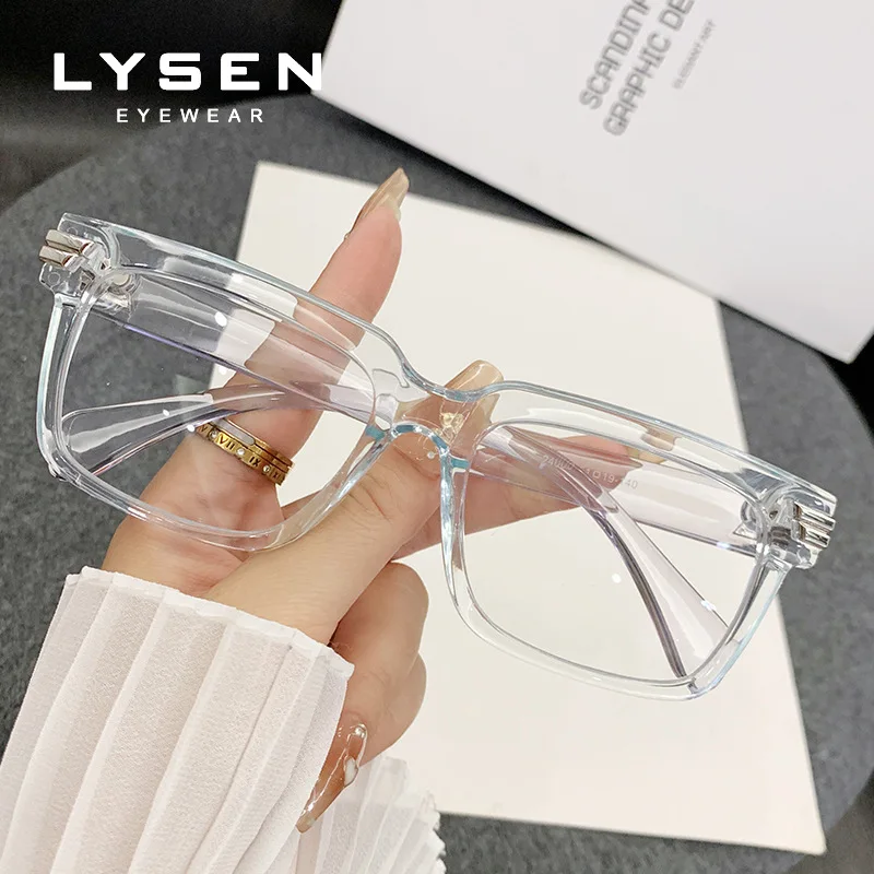 LYSEN موضة عادية مستطيل المرأة نظارات للقراءة الضوء الأزرق حجب قصر النظر مخصصة النظارات الطبية التقدمية