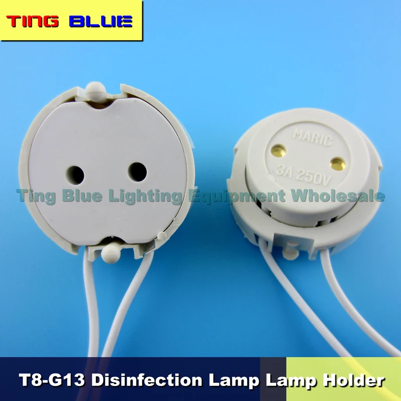 (2 pcs) T8 Press-Holder G13 Fluorescent Lamp UV Lamp Holder Push-on 10CM Copper Insert 12-250V