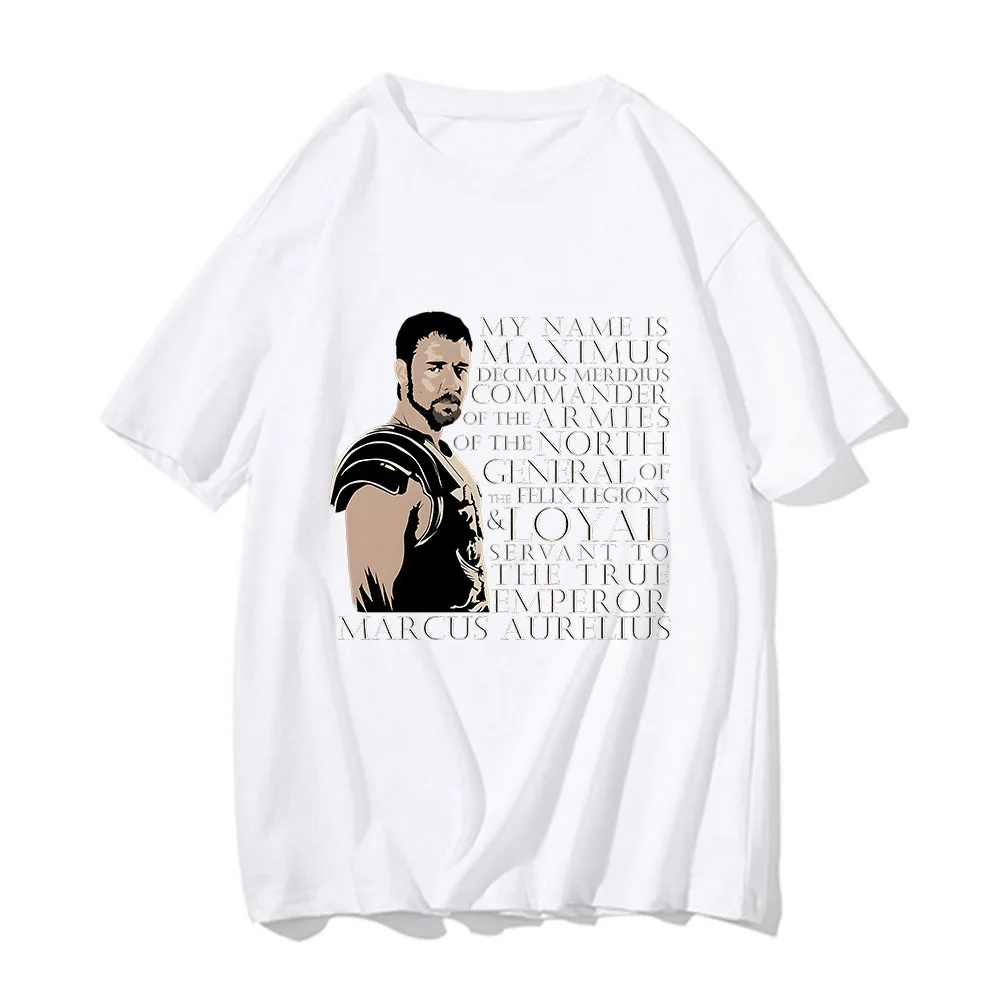 Gladiator Action Movie Printed T-shirt Summer New Female Male Cotton Tee-shirts Fashion Casual Round Neck Tshirt Футболки Tees