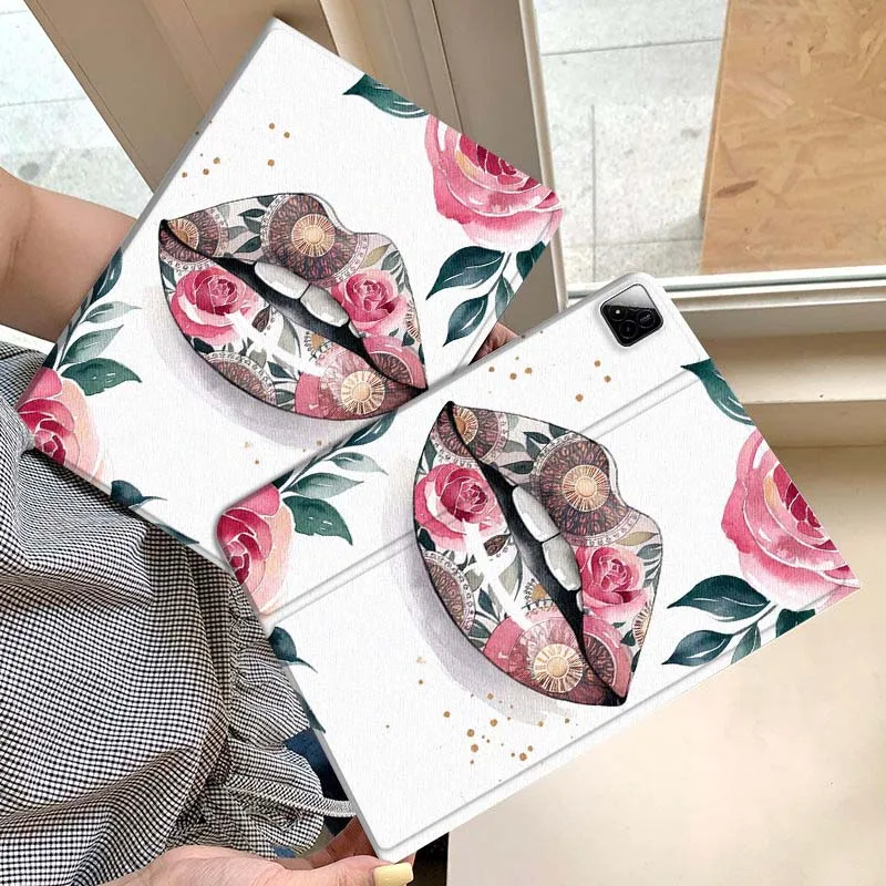 

Red Lips Pattern Design Tablet Case For Xiaomi Redmi Mini Pad SE K 2 4 5 6 7 8 2023 2025 11 8.8 11.2 10.1 Pro Gift