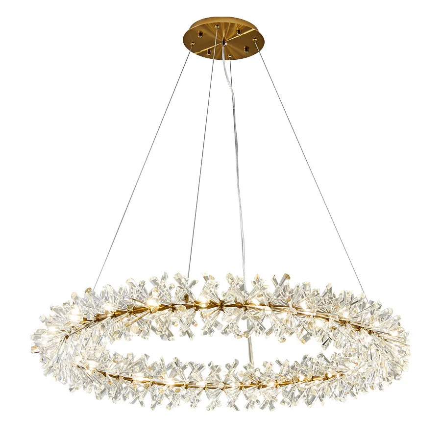 Modern Style Princess Firefly Crystal Lamp Warm Romantic Wreath Chandelier for Living Room and Master Bedroom