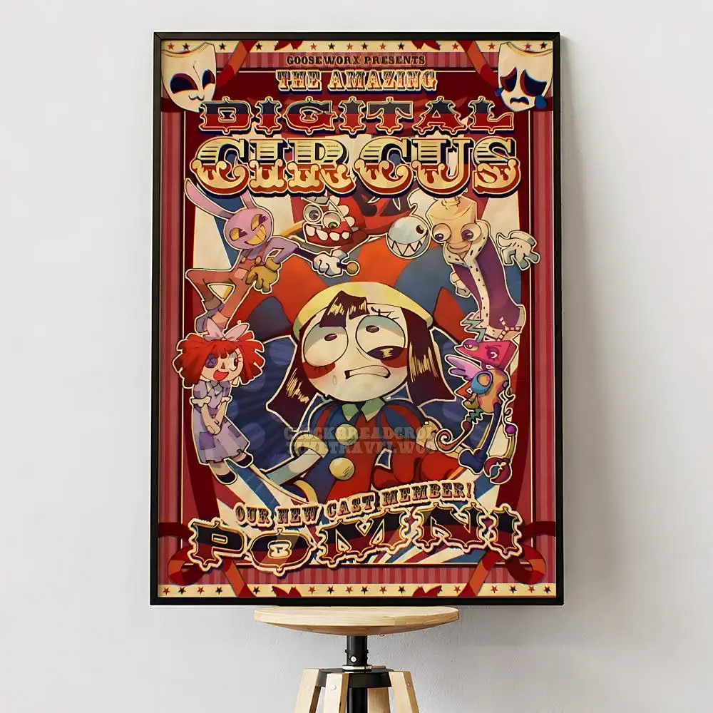 Animation A-Amazing D-Digital Circus Poster, PP, selbstklebendes, dekoratives Poster, wasserfest, für Wohnung, Schlafzimmer – Detail 11