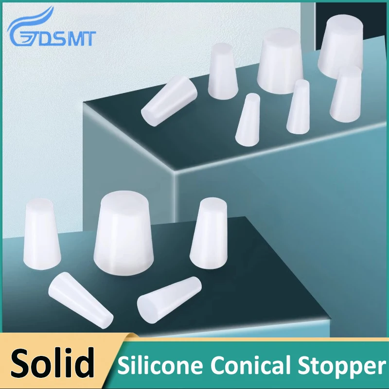 Silicone Conical Stopper Solid Push-In Cone Sealing Plug Waterproof Dustproof Cone Shaped Plugs White