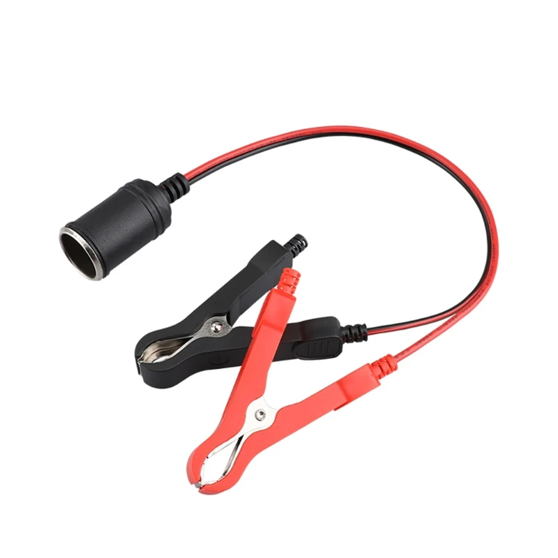 Extension Cord Plug Socket 12V 24V with Battery Clamp Battery Clip-On and Cigarette Adapter，Great Performance Dropship