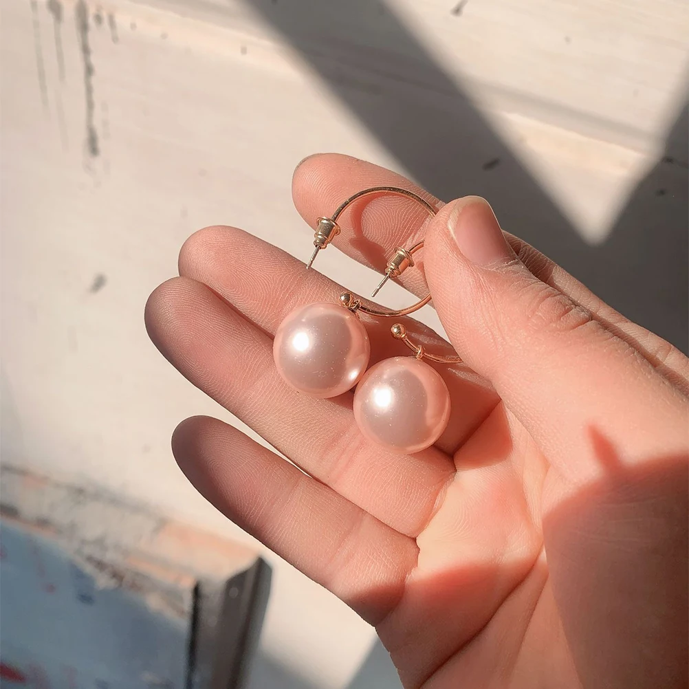

Pearl Earrings For Women Exaggerated Artificial Eardrop Studs Lightweight Fashion Jewelry Party Daily Chic Accessories