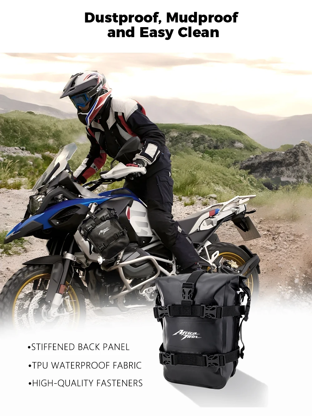 Waterproof 8L Side Frame Bag for Honda CRF1100L Africa Twin Adventure Sports (2020-2022) – Motorcycle Crash Bar Bumper Luggage