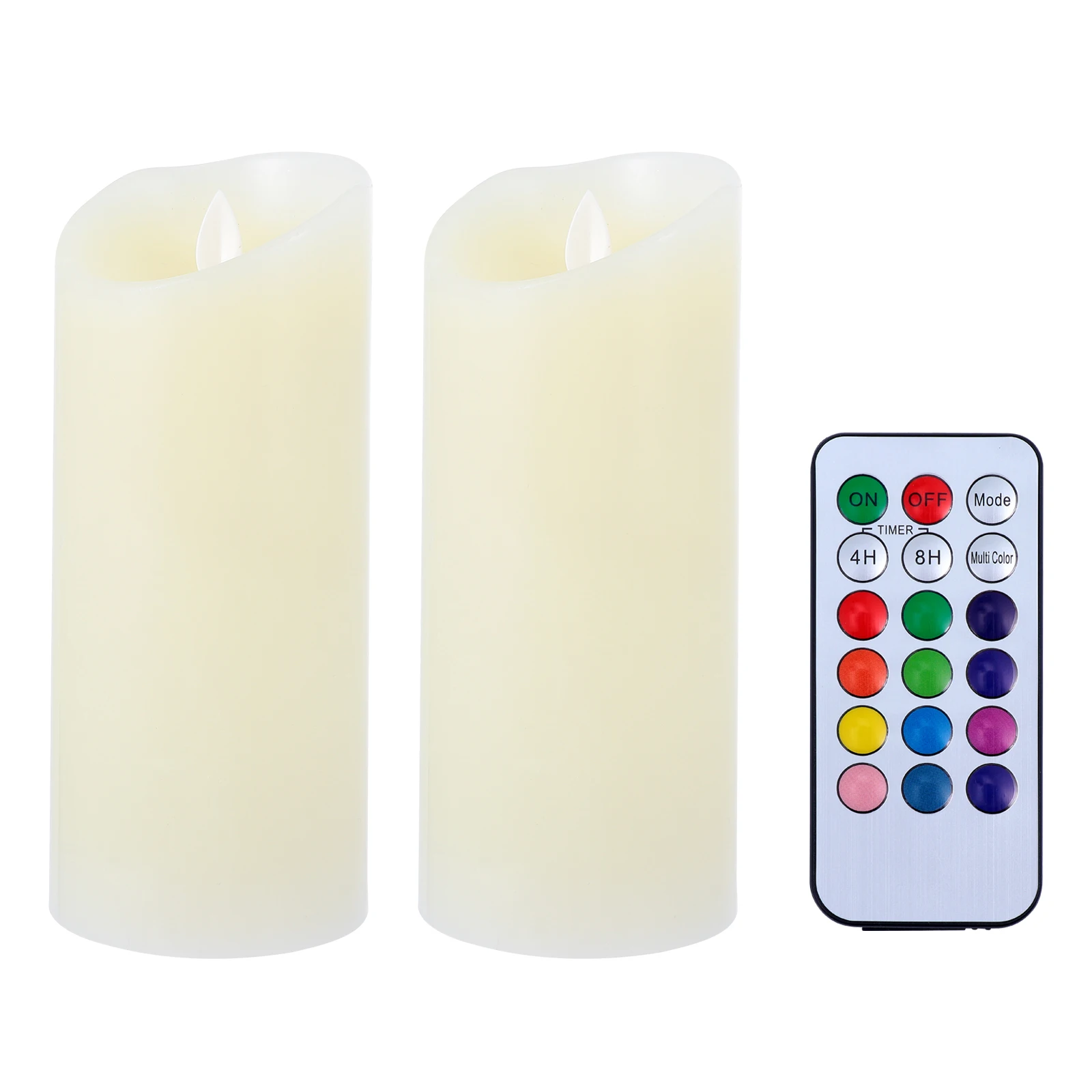 

2Pcs Electronic C les LED Flameless Operated Colorful Wax Pillar Lamp for Wedding Party Christmas Decor LED Lighting