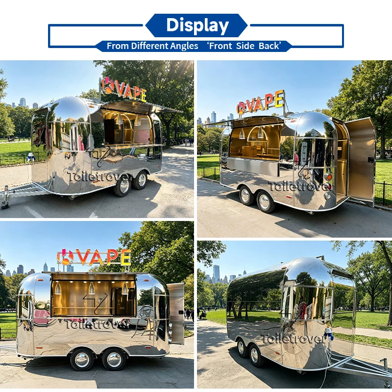 Stainless Steel Mobile Food Trailer High Quality Street Juice Beverage Food Cart Truck with Full Equipment