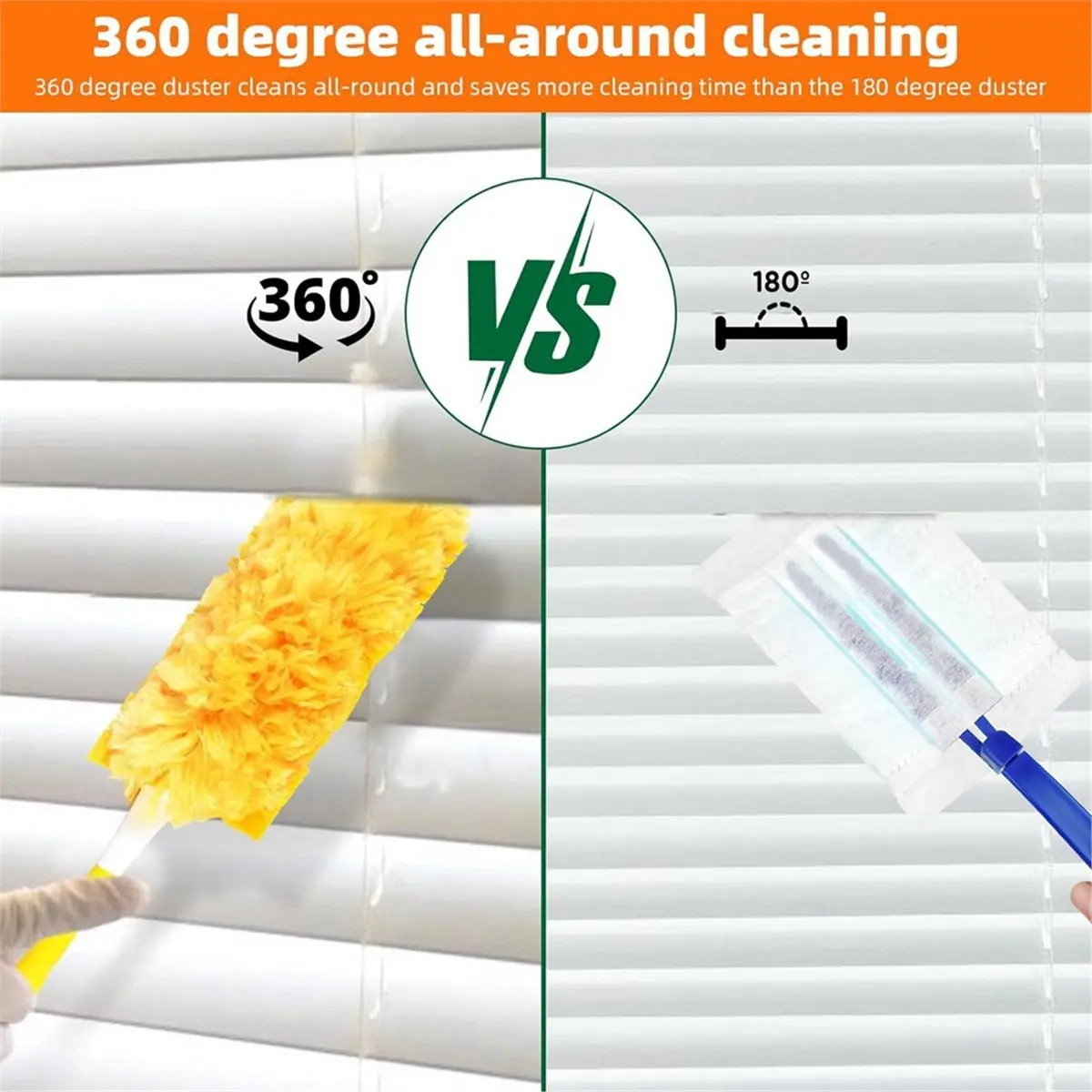A67T NEW 30 Pack 360° Duster Refills with 1 Short Handle Long Handle for , for Cleaning Pet Hair, Home, Blinds