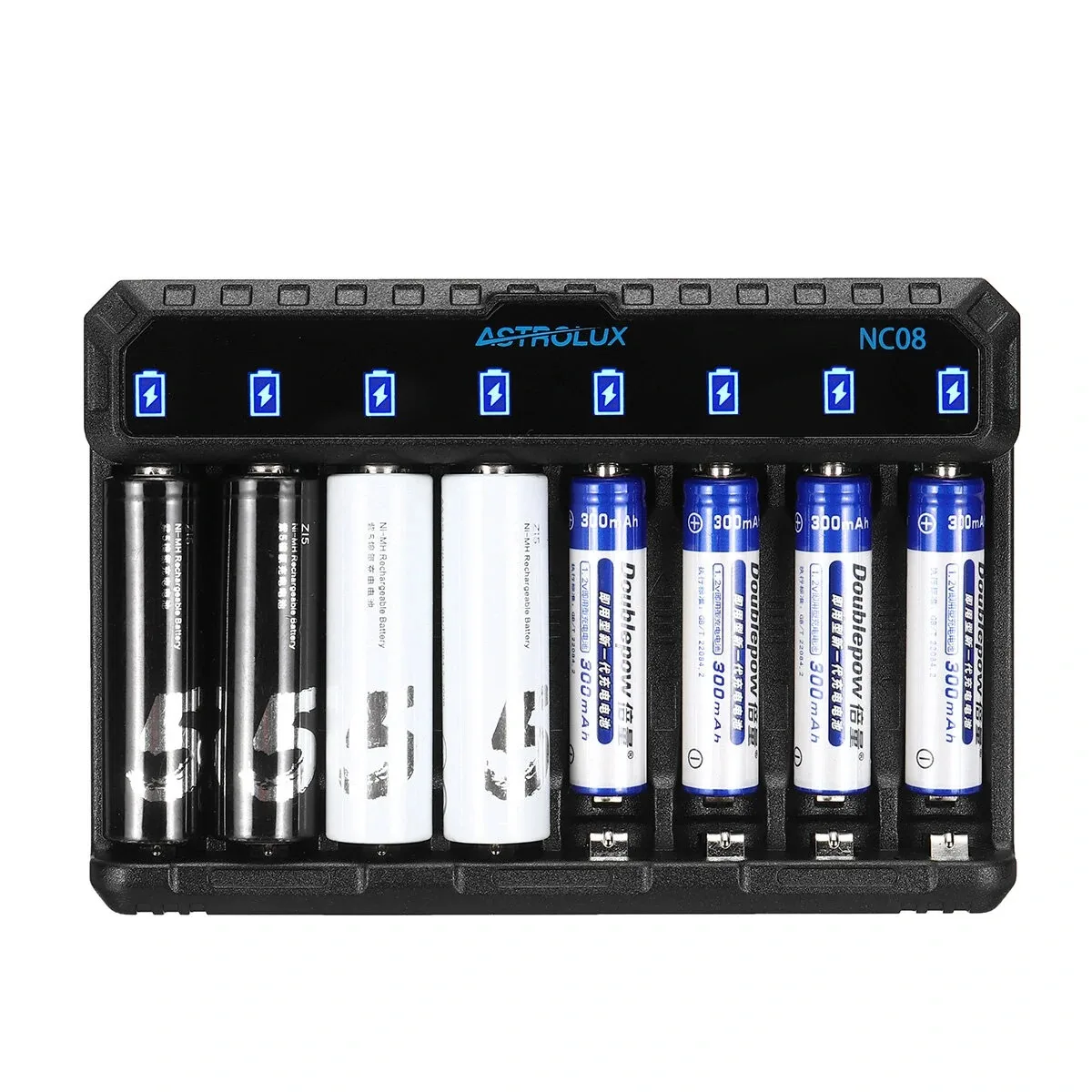 

Astrolux NC08 8 слотов интеллектуальное зарядное устройство Type-C 2A 1,2 в AA AAA 1,5 В 14500 10440 для фонарика Радиоуправляемый автомобиль VR контроллер камера