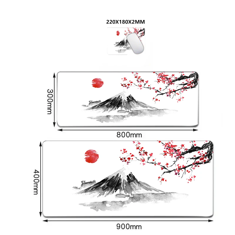 Cherry Blossom Pattern Gaming Mouse Pad 90*40CM Large Laptop Desk Mat Carpet Non-slip Base Edge-locking Washable Office Home Use