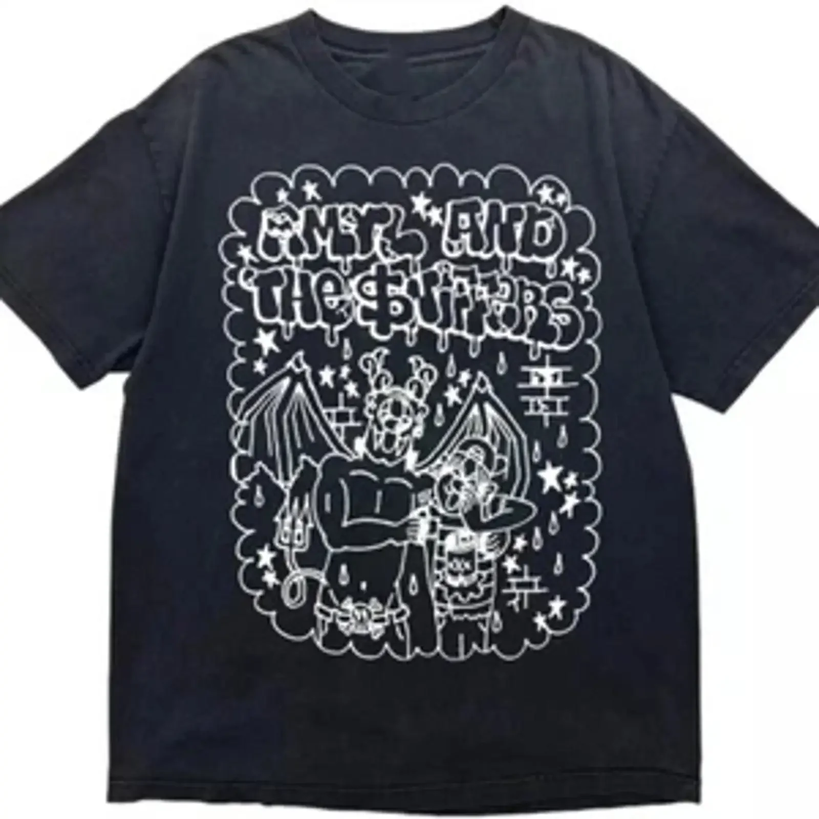 Vintage Amyl And The Sniffers Concert S 235XL T Shirt 8D380 vintage Washed Versatile streetwear homme Stylish Soft