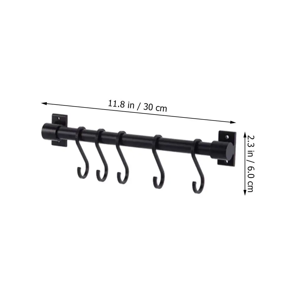 1Set Wall Hanger Rail Kitchen Utensil Rack Multi Functional Towel Bar Mug Holder Spoon Hanger Jewelry Bag Key Organizer