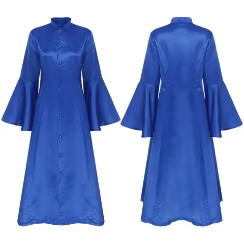 Mulheres clero robe medieval vintage sacerdote uniforme igreja gola coro vestido halloween cosplay igreja tema festa trajes
