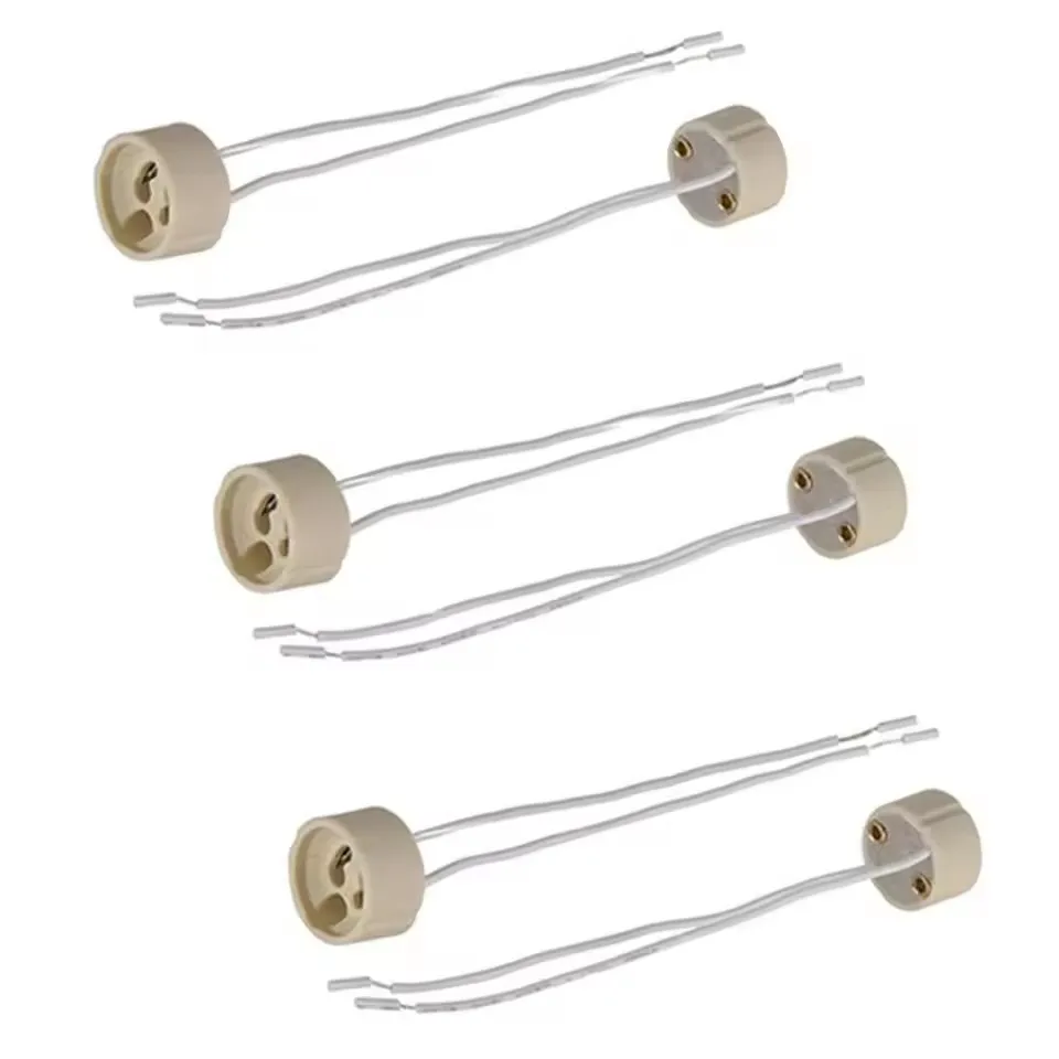 10-100 مآخذ قاعدة لولبية قياسية من السيراميك حامل لمبة GU10 مع أسلاك مناسبة لمصابيح الهالوجين الساخنة LED (GU10 10 قطعة)