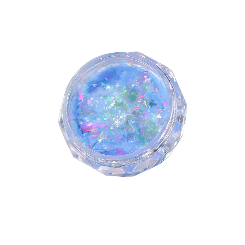 Paillettes pour Nail Art, poudre d'opale aurore, flocons de paillettes polarisés