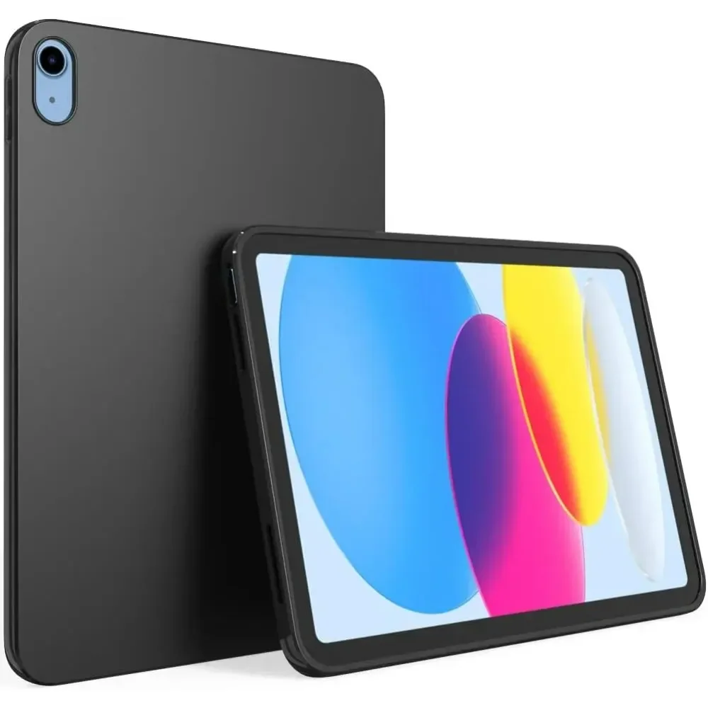 Tablet Case For iPad 10 2022 10th Generation A2696 Flexible Soft TPU Black Shell Back Cover for Apple iPad 10 9 Inch 2022 Case