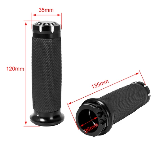 Imagen 2 del producto Manillar negro para motocicleta, empuñaduras de mano de 1 "", 25mm, 7/8"", 22mm para Harley Sportster 883 1200 Softail Fat Boy Touring Road King Dyna