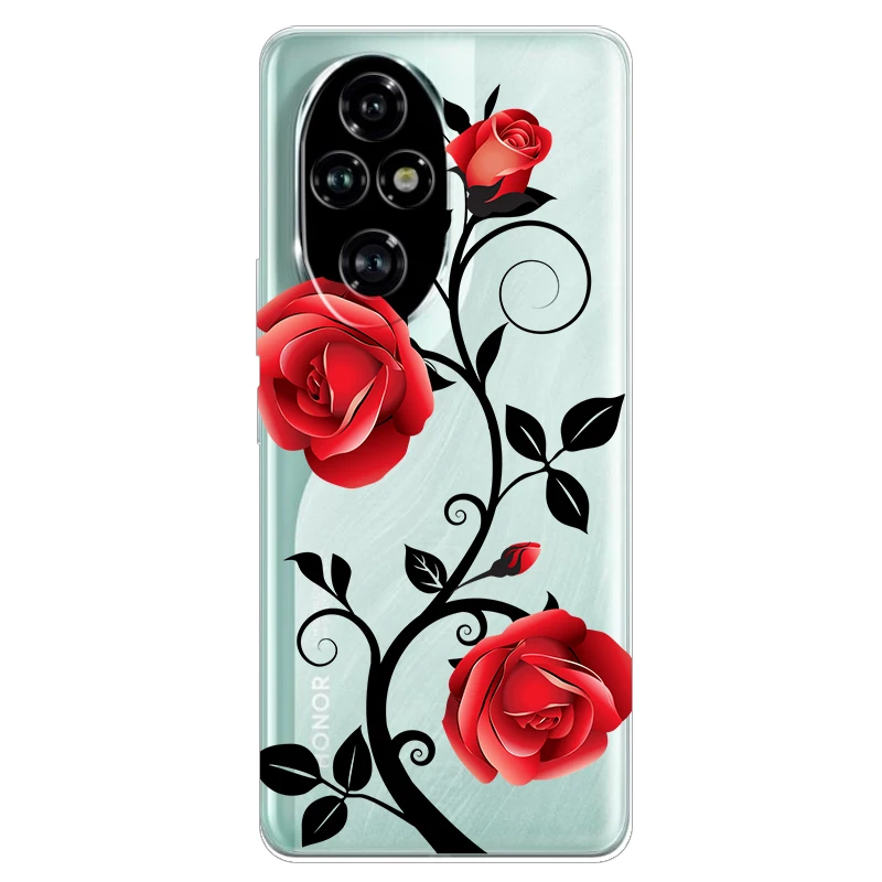 For Honor 200 Pro Case Honor 200 5G Flower Clear TPU Soft Silicone Transparent Back Case for Honor 200 5G Cover Coque Para Funda